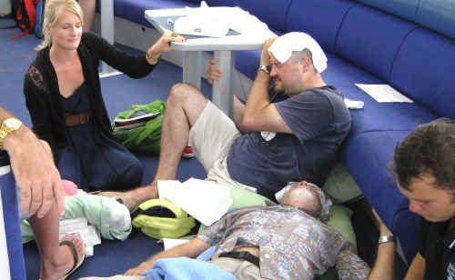 Several persons were injured on the Heron Islander ferry on Sunday on the way back to Gladstone. Several persons were injured on the Heron Islander ferry on Sunday on the way back to Gladstone.
